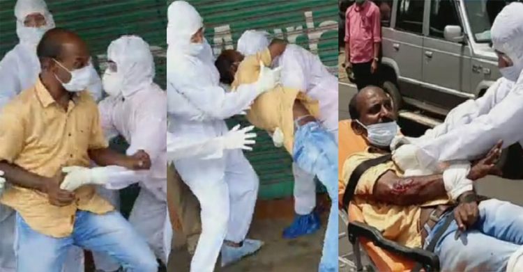 ക്വാറന്റീൻ ലംഘിച്ച് പുറത്തിറങ്ങിയയാളെ പൊലീസും ആരോഗ്യപ്രവർത്തകരും ചേർന്ന് ഓടിച്ചിട്ടു പിടികൂടി