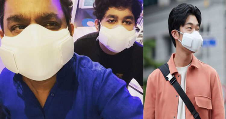 സോഷ്യൽ മീഡിയയിൽ ട്രെൻഡായി എ ആർ റഹ്മാൻ മാസ്ക്; വായു മലിനീകരണത്തില്‍ നിന്നടക്കം സംരക്ഷണം നല്‍കുന്ന ഫില്‍ട്ടര്‍ ഉള്ള മാസ്ക് പ്രവർത്തിക്കുന്നത് ബാറ്ററിയിലും !!