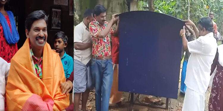 മറക്കരുത് ഈ നടനെ; നിരാലംബയായ സ്ത്രീക്ക് ഉപജീവന മാർഗത്തിനായി പെട്ടി വണ്ടിയും, വില്പന സാധനങ്ങളും നൽകി സന്തോഷ് പണ്ഡിറ്റ്