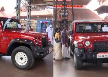 ഗുരുവായൂരപ്പന്റെ ഥാര്‍ സ്വന്തമാക്കി ഇടപ്പള്ളി സ്വദേശി അമല്‍ മുഹമ്മദലി: ലേലം പിടിച്ചത് 15.10 ലക്ഷത്തിന്