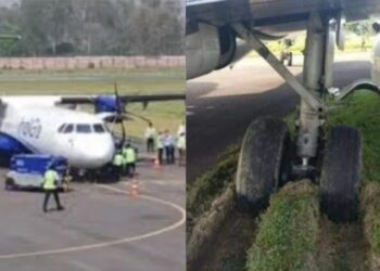 ടേക്ക് ഓഫിനിടെ ഇന്‍ഡിഗോ വിമാനം റണ്‍വേയില്‍ നിന്ന് തെന്നിമാറി