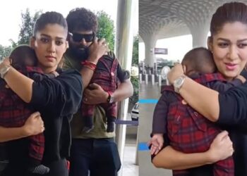 കുഞ്ഞുങ്ങളെ ചേർത്തുപിടിച്ച് നയൻതാരയും വിക്കിയും വിമാനത്താവളത്തിൽ ; വിഡിയോ