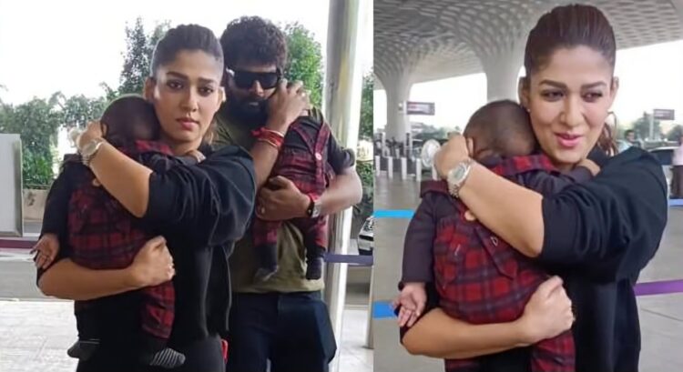 കുഞ്ഞുങ്ങളെ ചേർത്തുപിടിച്ച് നയൻതാരയും വിക്കിയും വിമാനത്താവളത്തിൽ ; വിഡിയോ