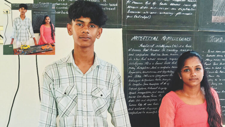 വ​ർ​ധി​ച്ചു​വ​രു​ന്ന റോ​ഡ​പ​ക​ടം: മൂ​ന്നു​ത​ര​ത്തി​ല്‍ ര​ക്ഷാ​ക​വ​ചം ഒ​രു​ക്കി ശാ​സ്ത്ര​മേ​ള​യി​ൽ ശ്ര​ദ്ധ​നേ​ടി അ​ഖി​ലും ല​ക്ഷ്മി​യും