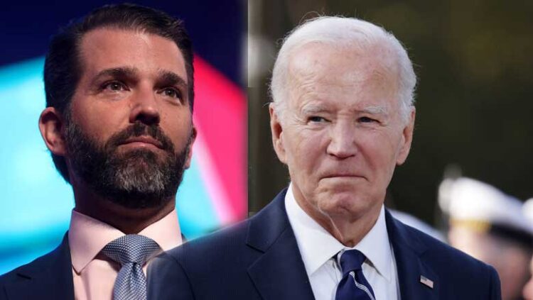 ബൈ​ഡ​ൻ പ​ടി​യി​റ​ങ്ങും മു​ൻ​പ് മൂ​ന്നാം ലോ​ക​മ​ഹാ​യു​ദ്ധം തു​ട​ങ്ങാ​ൻ ശ്ര​മം: ആ​രോ​പ​ണ​വു​മാ​യി ട്രം​പ് ജൂ​ണി​യ‍​ർ