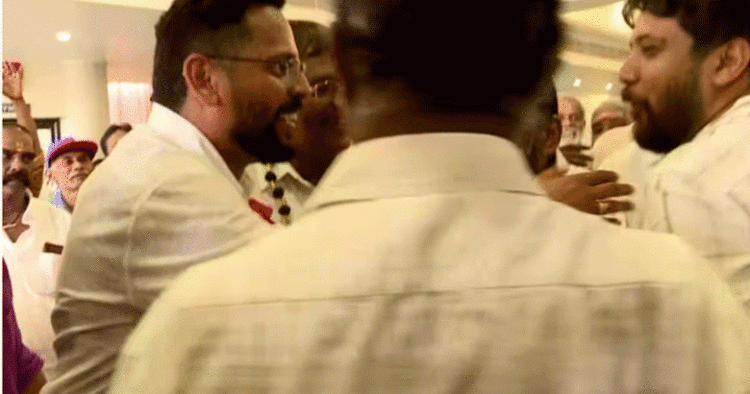 വിവാഹ വീട്ടിൽ വോട്ട് തേടിയെത്തിയ പി സരിന്റെ ഹസ്തദാനം നിരസിച്ച് രാഹുൽ മാങ്കൂട്ടത്തിലും ഷാഫിയും