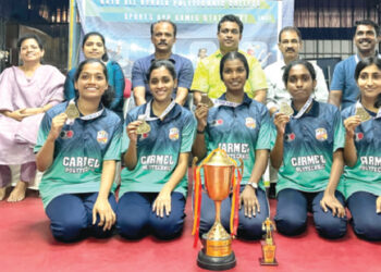 ഇ​ന്‍റ​ർ​പോ​ളി സ്റ്റേ​റ്റ് ടേ​ബി​ൾ ടെന്നീസ്; പു​ന്ന​പ്ര കാ​ർ​മ​ൽ പോ​ളി​ടെ​ക്നി​ക് കോ​ള​ജ് ചാ​മ്പ്യ​ന്മാർ​