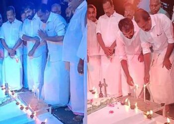 വി​ഴി​ഞ്ഞം തു​റ​മു​ഖം യാഥാർഥ്യ​​മാ​യ​ത് ഉ​മ്മ​ൻ ചാ​ണ്ടി​യു​ടെ ക​ഠി​നാ​ധ്വാ​ന​ത്തി​ന്‍റെ ഫ​ലം: ഉ​മ്മ​ൻ ചാ​ണ്ടി​യു​ടെ ക​ല്ല​റ സ​ന്ദ​ർ​ശി​ച്ച് എം.​വി​ൻ​സെ​ന്‍റ്