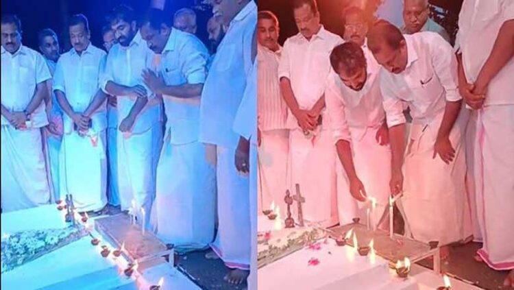 വി​ഴി​ഞ്ഞം തു​റ​മു​ഖം യാഥാർഥ്യ​​മാ​യ​ത് ഉ​മ്മ​ൻ ചാ​ണ്ടി​യു​ടെ ക​ഠി​നാ​ധ്വാ​ന​ത്തി​ന്‍റെ ഫ​ലം: ഉ​മ്മ​ൻ ചാ​ണ്ടി​യു​ടെ ക​ല്ല​റ സ​ന്ദ​ർ​ശി​ച്ച് എം.​വി​ൻ​സെ​ന്‍റ്