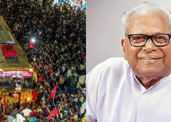 മഴയെ അവഗണിച്ചും ജനസാഗരം, വിപ്ലവ മണ്ണിലേക്ക് അവസാനമായി വിഎസ്; വിലാപയാത്ര ആലപ്പുഴയിലെത്തി
