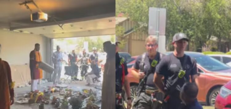 അമേരിക്കയിൽ ഗൃഹപ്രവേശ ചടങ്ങിനായി പൂജ നടത്തി ഇന്ത്യൻ വംശജർ; പുക കണ്ട് ഓടിയെത്തി അഗ്നിരക്ഷാ സേന