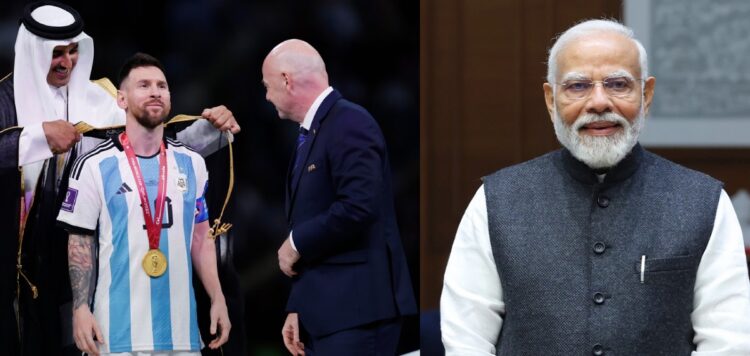 മോദിക്ക് മിശിഹായുടെ സമ്മാനം; 75-ാം ജന്മദിനത്തിൽ ലോകകപ്പിൽ ധരിച്ച ജേഴ്സി ഒപ്പിട്ടയച്ച് മെസ്സി