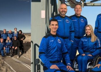 പരിമിതി തടസമായില്ല; വീല്‍ച്ചെയറില്‍ ഇരുന്ന് ബഹിരാകാശത്തേക്ക് പറന്ന് 33കാരി