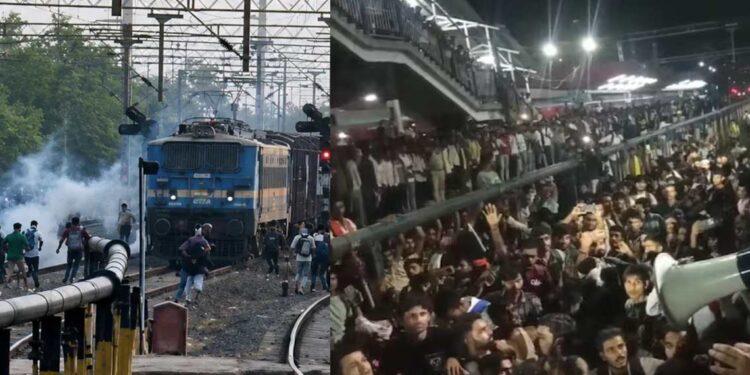 റെയില്‍വേ സ്‌റ്റേഷന്‍ അടിച്ചുതകര്‍ത്ത് പൊലീസ് പരീക്ഷ ഉദ്യോഗാര്‍ത്ഥികള്‍; പട്‌നയില്‍ വന്‍ സംഘര്‍ഷം