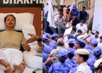 ജന്തര് മന്തറില് സംഘര്ഷം, സോനം വാങ്ചുക്കിനെ ബലം പ്രയോഗിച്ച് നീക്കി പൊലീസ്; പ്രതിഷേധിച്ച് സിജെപി