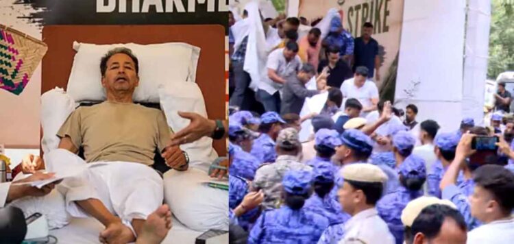 ജന്തര് മന്തറില് സംഘര്ഷം, സോനം വാങ്ചുക്കിനെ ബലം പ്രയോഗിച്ച് നീക്കി പൊലീസ്; പ്രതിഷേധിച്ച് സിജെപി